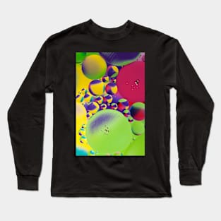 Colorful close up of oil drops in water Long Sleeve T-Shirt